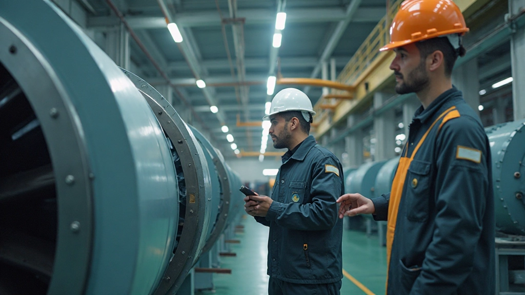 Современная электростанция с панелями солнечной энергии на фоне голубого неба